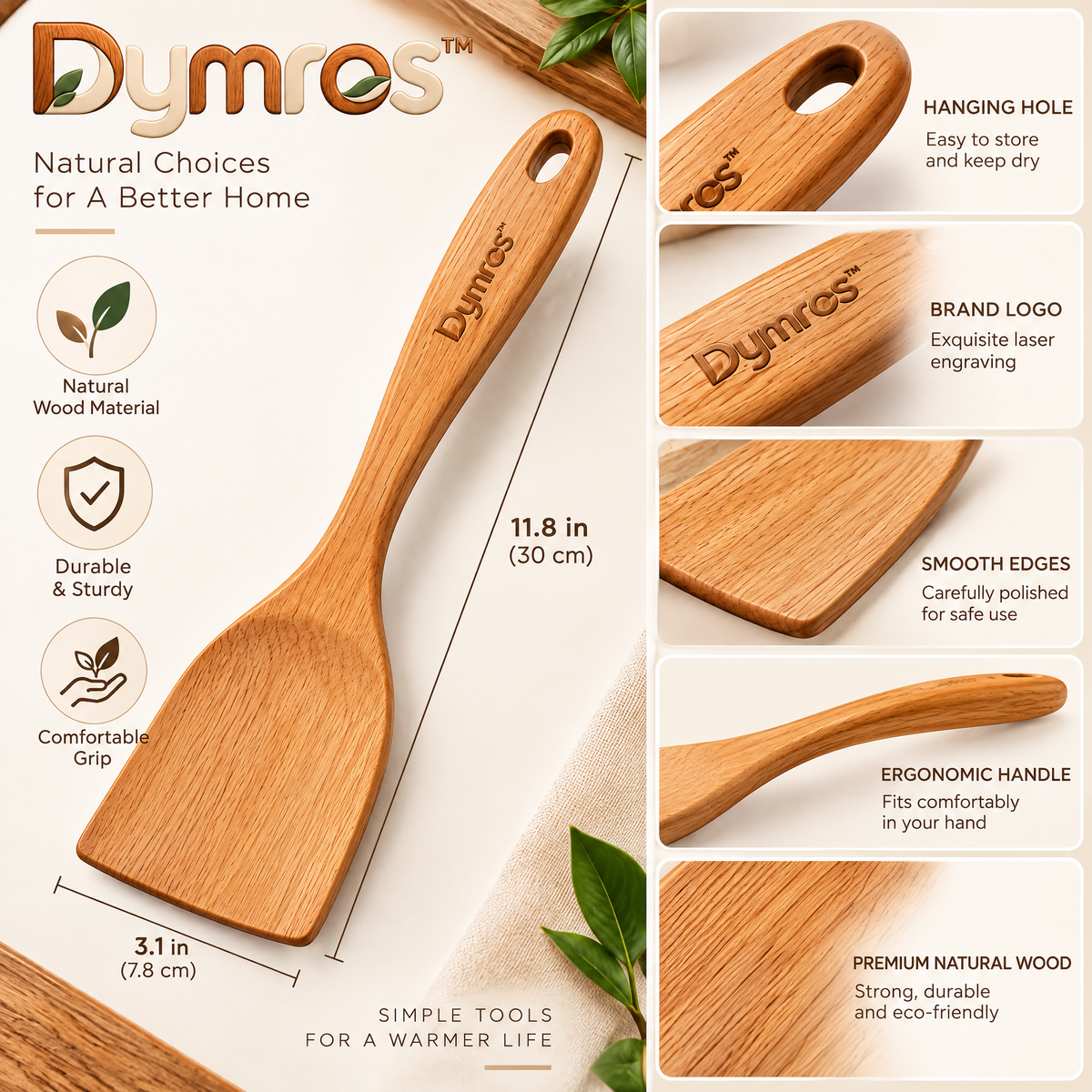 Dymros Wooden Cooking Spatula — view 2