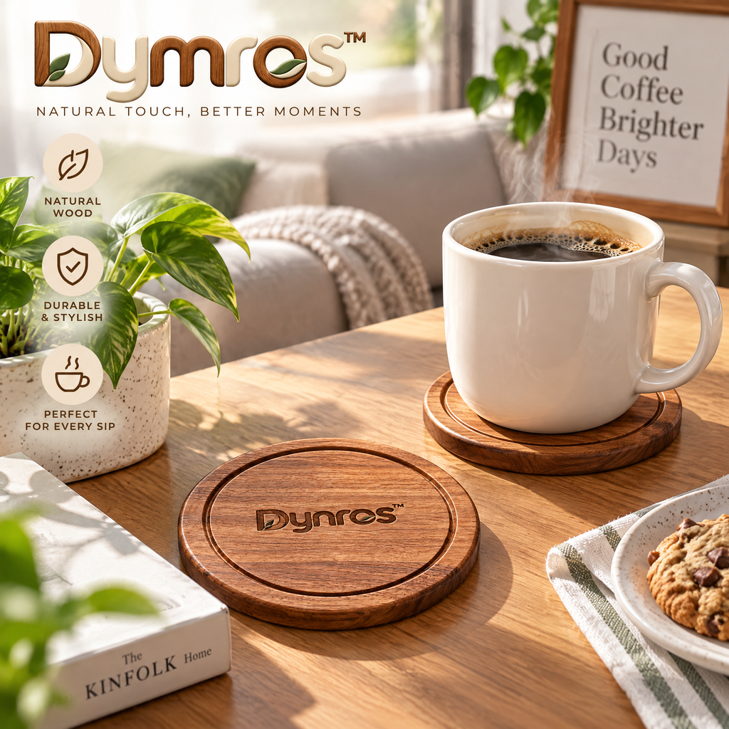 Dymros Round Wooden Coaster — view 4
