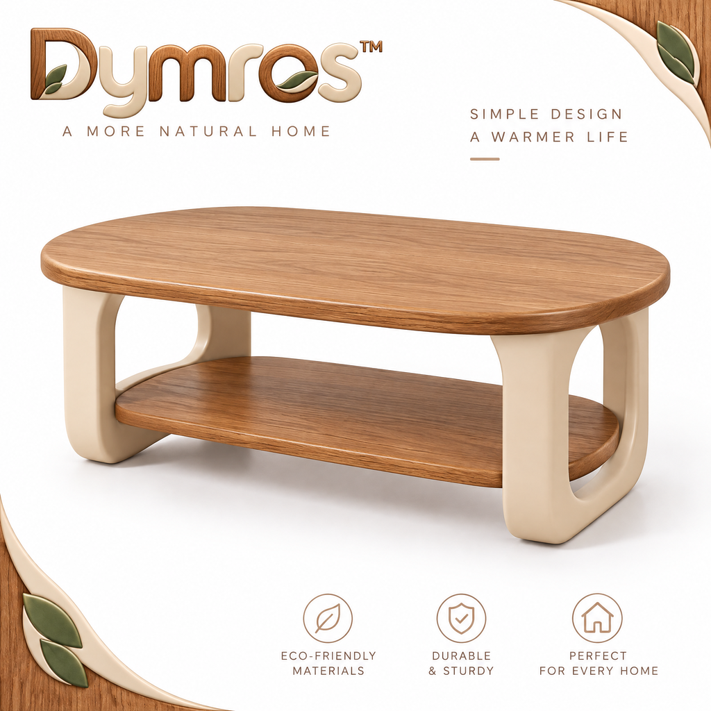 Dymros Oval Wooden Coffee Table — view 1