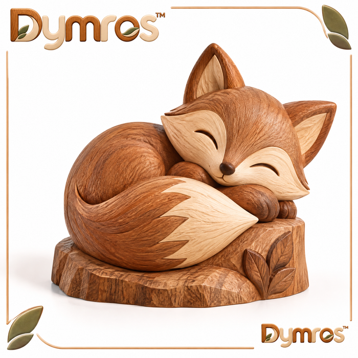 Dymros Sleeping Fox Wooden Figurine