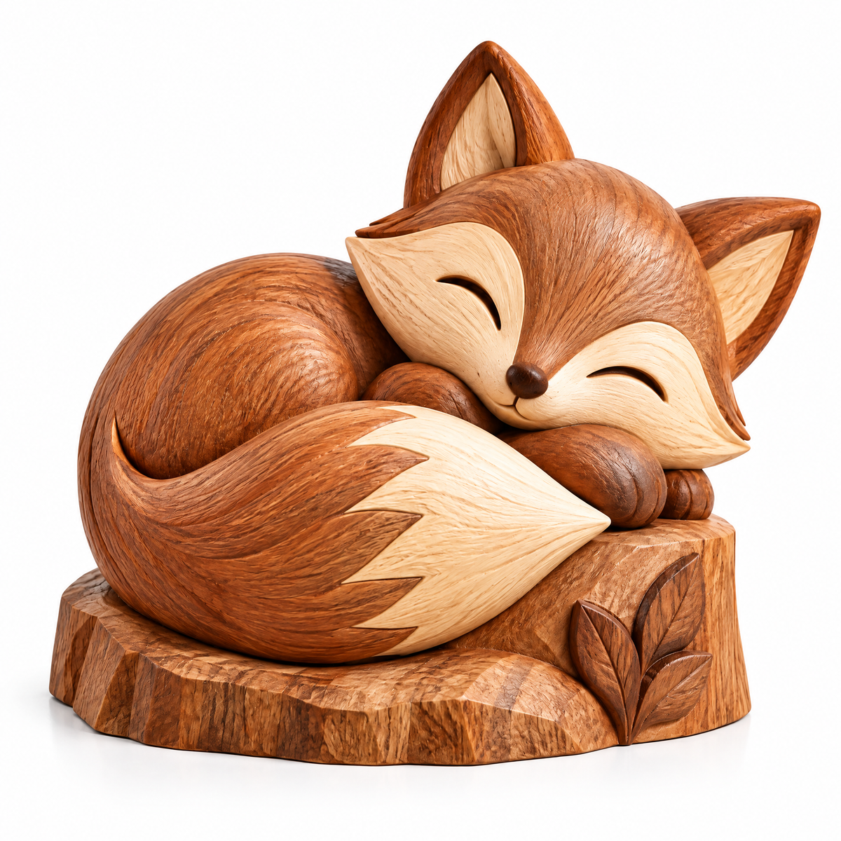 Dymros Sleeping Fox Wooden Figurine — view 4