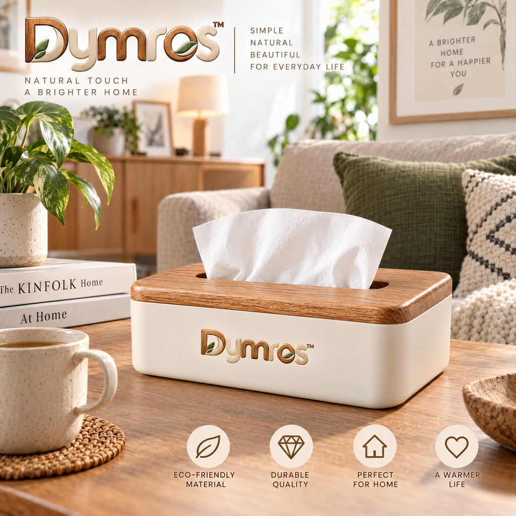 Dymros Wood-Lid Tissue Box — view 2