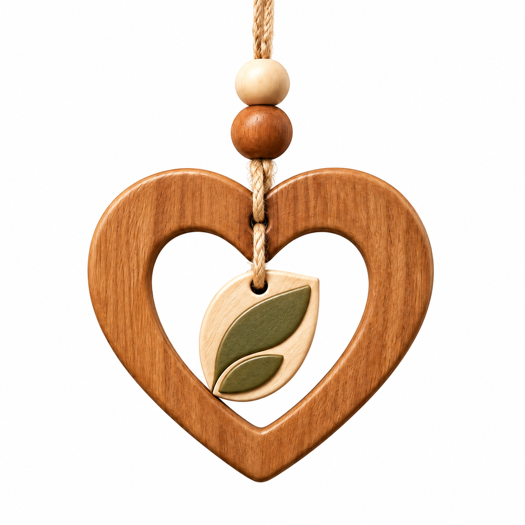 Dymros Wooden Heart Hanging Ornament — view 2